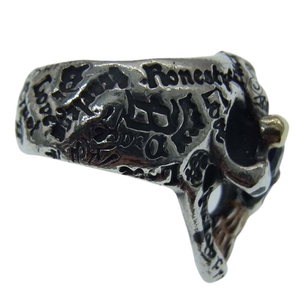 BILL WALL LEATHER ビルウォールレザー 18Kオーバーレイカスタム ストーンアイ グラフィティ グッドラックスカル リング シルバー系 8号【中古】