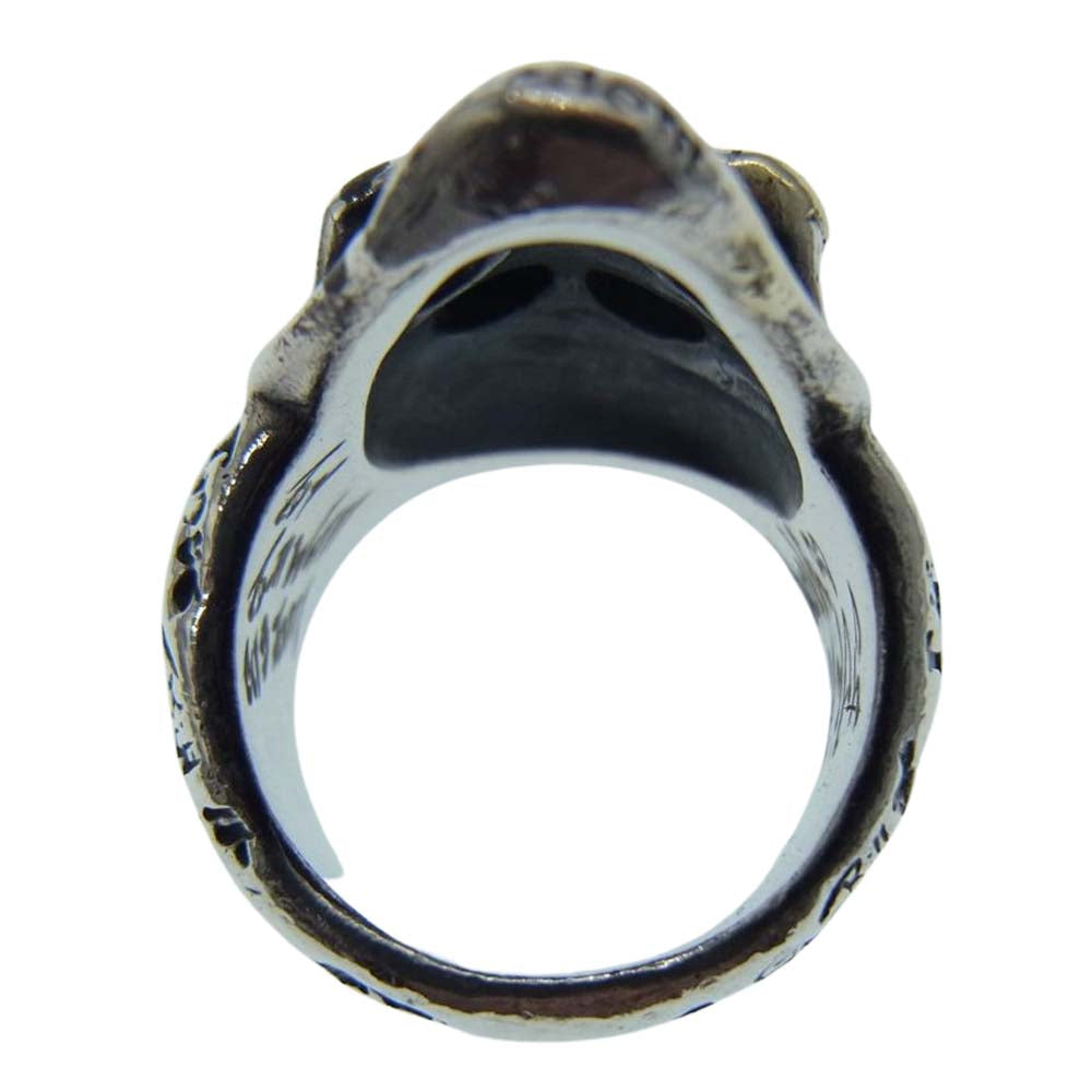 BILL WALL LEATHER ビルウォールレザー 18Kオーバーレイカスタム ストーンアイ グラフィティ グッドラックスカル リング シルバー系 8号【中古】