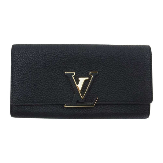 LOUIS VUITTON ルイ・ヴィトン M61248 ポルトフォイユ カプシーヌ 長財布 ブラック系【美品】【中古】