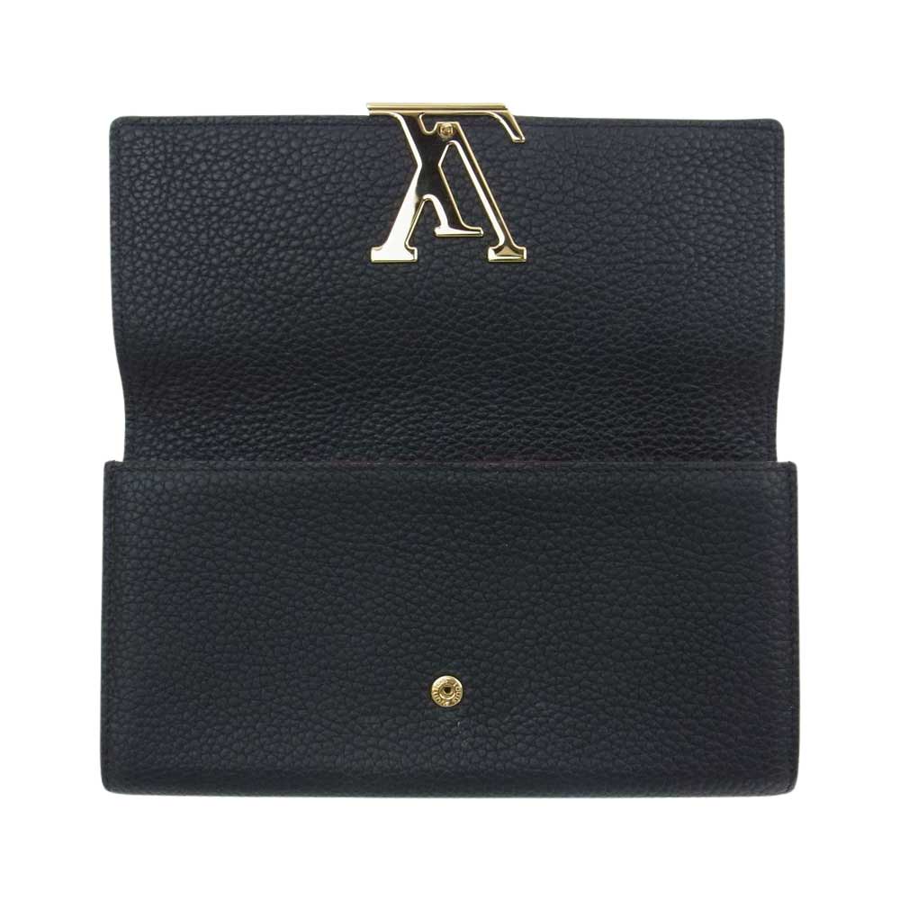 LOUIS VUITTON ルイ・ヴィトン M61248 ポルトフォイユ カプシーヌ 長財布 ブラック系【美品】【中古】
