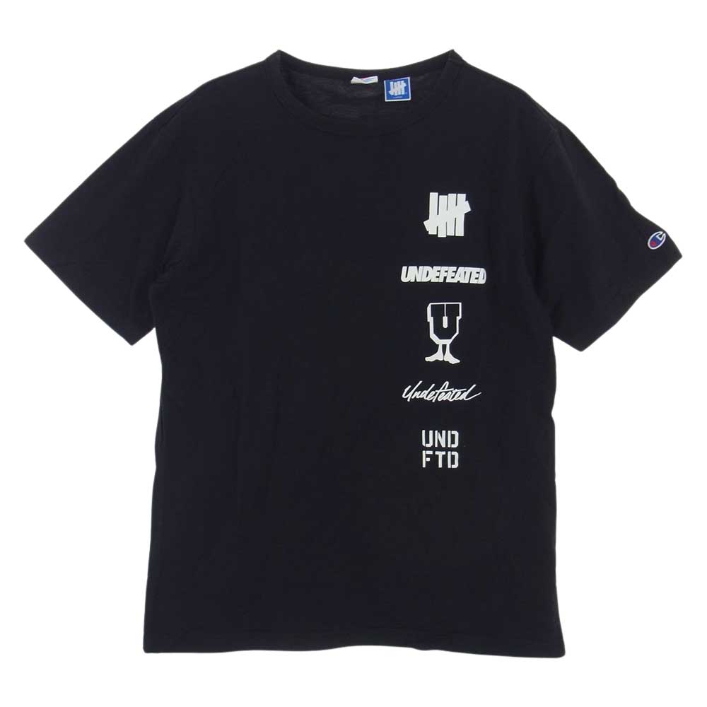 UNDEFEATED アンディフィーテッド × CHAMPION S/S TEE チャンピオン 半袖 Tシャツ   ブラック系 L【中古】