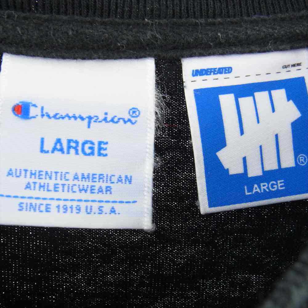 UNDEFEATED アンディフィーテッド × CHAMPION L/S TEE チャンピオン 長袖 Tシャツ ブラック  ブラック系 L【中古】