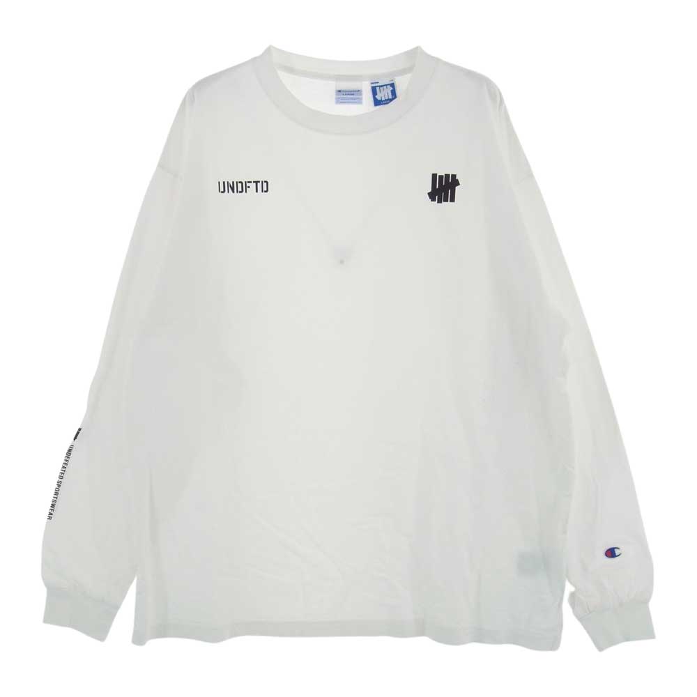 UNDEFEATED アンディフィーテッド × CHAMPION L/S TEE チャンピオン 長袖 Tシャツ ホワイト  ホワイト系 L【中古】