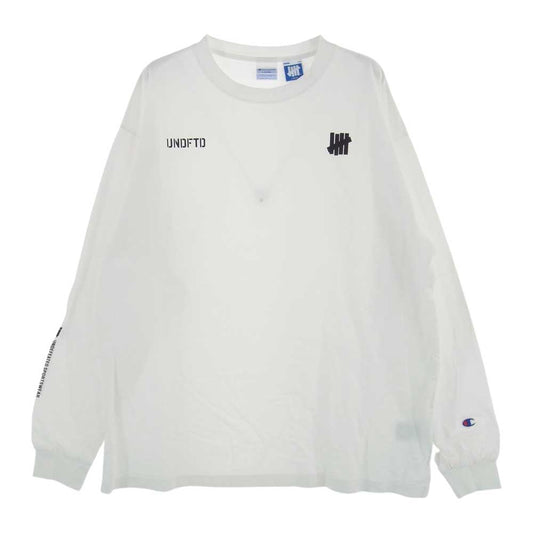 UNDEFEATED アンディフィーテッド × CHAMPION L/S TEE チャンピオン 長袖 Tシャツ ホワイト  ホワイト系 L【中古】