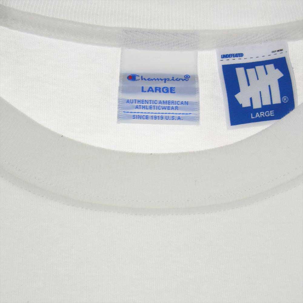 UNDEFEATED アンディフィーテッド × CHAMPION L/S TEE チャンピオン 長袖 Tシャツ ホワイト  ホワイト系 L【中古】