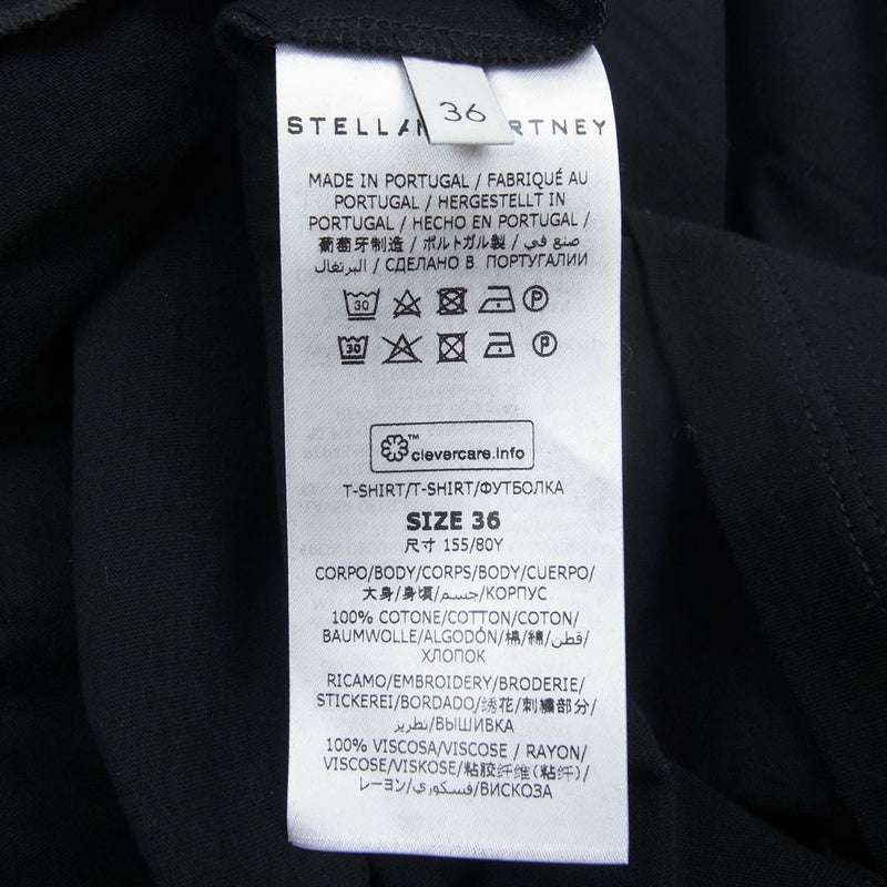 Stella McCartney ステラマッカートニー ミニスター カットソー 半袖 Tシャツ ブラック ブラック系 36【新古品】【未使用】【中古】