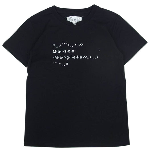 MAISON MARGIELA メゾンマルジェラ 22SS S51GC0515 S22816  フォントジェネレーター ラウンドネック ショートスリーブ シャツ 半袖 Tシャツ ブラック ブラック系 M【極上美品】【中古】