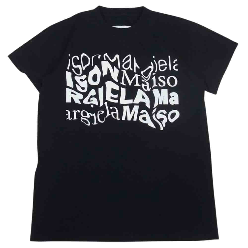 MAISON MARGIELA メゾンマルジェラ 	S51GC0505 S22816 ディストーテッドロゴ 半袖 Tシャツ ブラック ブラック系 S【美品】【中古】