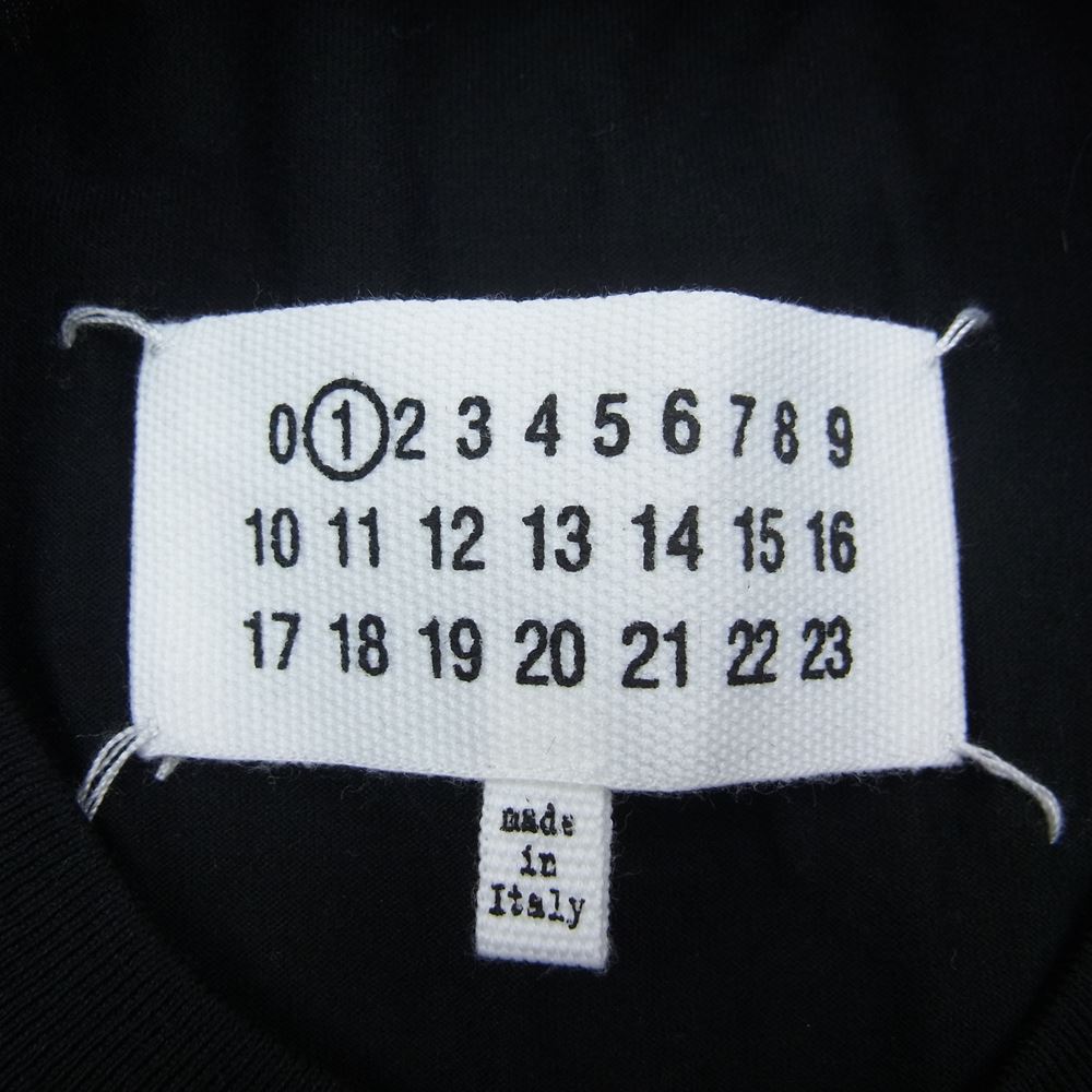 MAISON MARGIELA メゾンマルジェラ 	S51GC0505 S22816 ディストーテッドロゴ 半袖 Tシャツ ブラック ブラック系 S【美品】【中古】