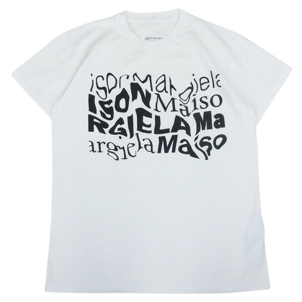 メゾンマルジェラ ディストーテッド ロゴ Tシャツ ホワイト メゾンマルジェラ ディストーテッド ロゴ Tシャツ ホワイト