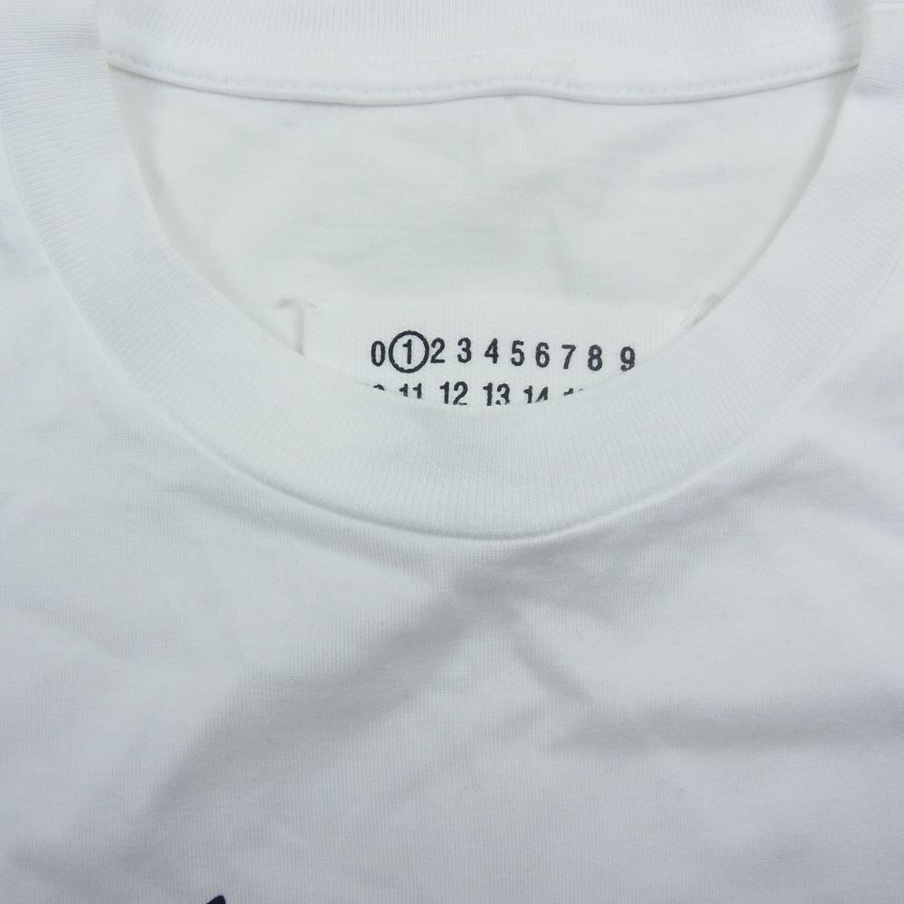 MAISON MARGIELA メゾンマルジェラ 	S51GC0505 S22816 ディストーテッドロゴ 半袖 Tシャツ ホワイト ホワイト系 S【美品】【中古】