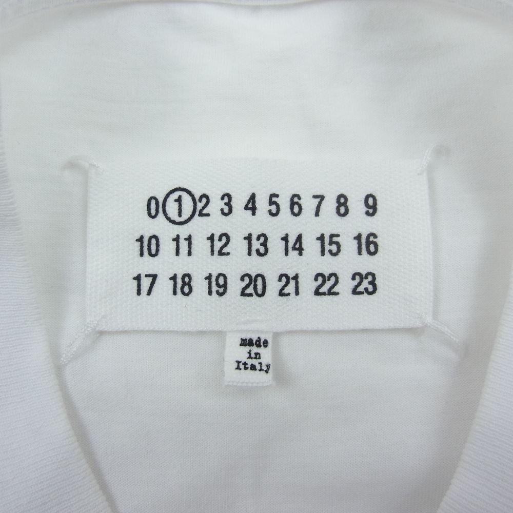 MAISON MARGIELA メゾンマルジェラ 	S51GC0505 S22816 ディストーテッドロゴ 半袖 Tシャツ ホワイト ホワイト系 S【美品】【中古】