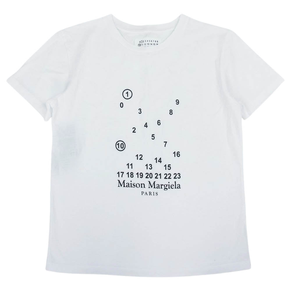 MAISON MARGIELA メゾンマルジェラ 22AW S51GC0516 S22816 ナンバリング ロゴ ショートスリーブ シャツ 半袖 Tシャツ ホワイト ホワイト系 M【極上美品】【中古】