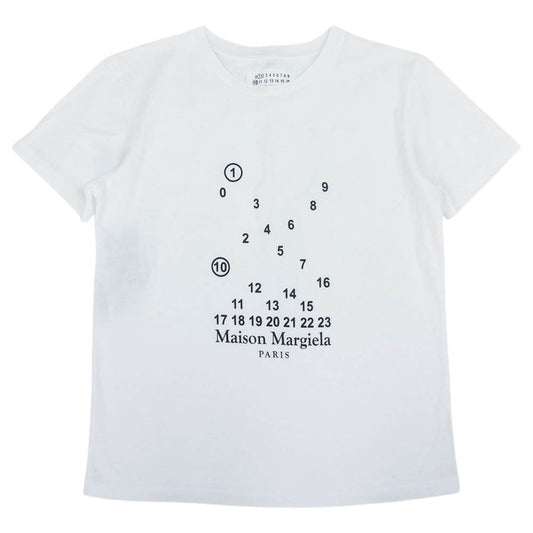 MAISON MARGIELA メゾンマルジェラ 22AW S51GC0516 S22816 ナンバリング ロゴ ショートスリーブ シャツ 半袖 Tシャツ ホワイト ホワイト系 M【極上美品】【中古】