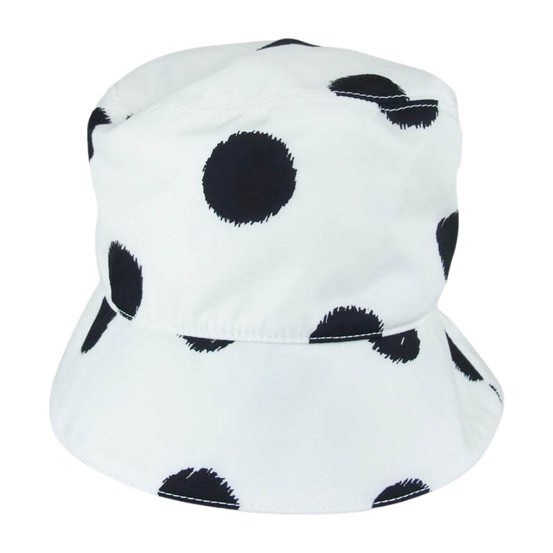 PRADA プラダ 21SS Re Nylon Dot Bucket Hat ナイロンドット バケット ハット ホワイト系 S【美品】【中古】