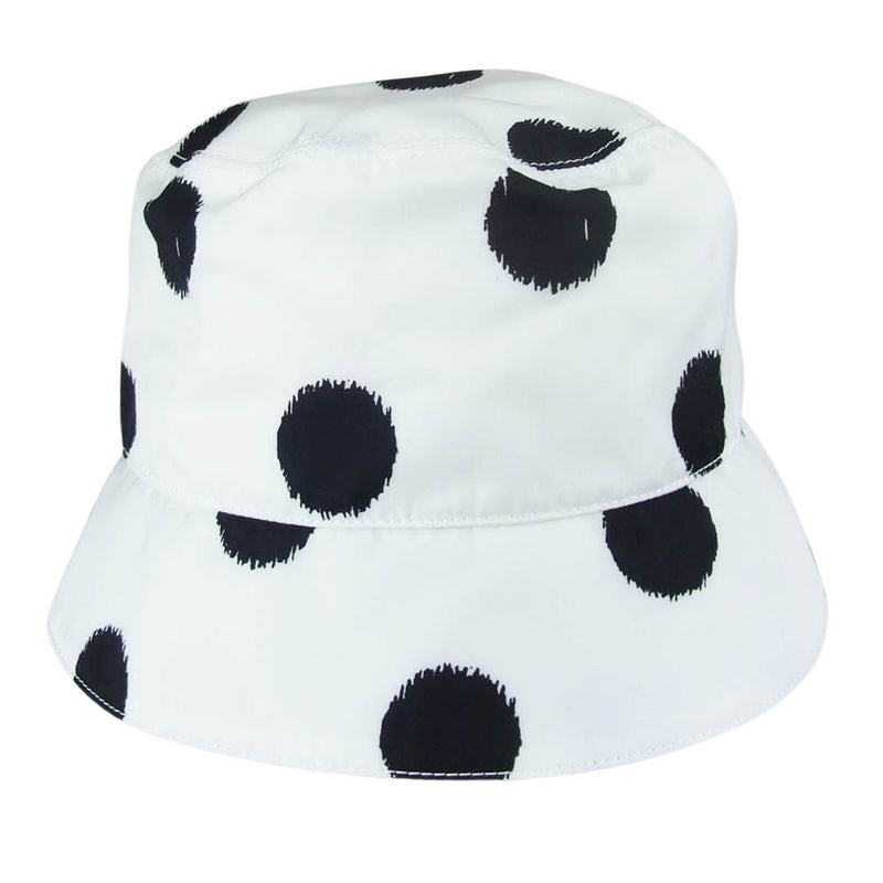 PRADA プラダ 21SS Re Nylon Dot Bucket Hat ナイロンドット バケット ハット ホワイト系 S【美品】【中古】