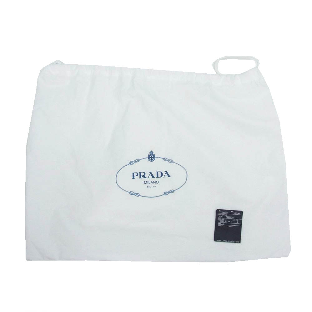 PRADA プラダ 21SS Re Nylon Dot Bucket Hat ナイロンドット バケット ハット ホワイト系 S【美品】【中古】