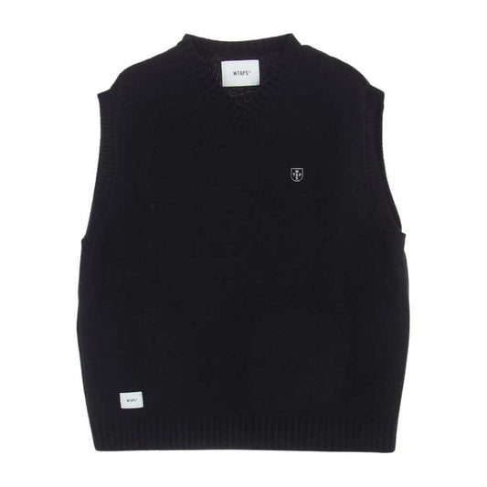 WTAPS ダブルタップス 22AW 222MADT-KNM01 DITCH VEST ニット ベスト ブラック系 X03【美品】【中古】