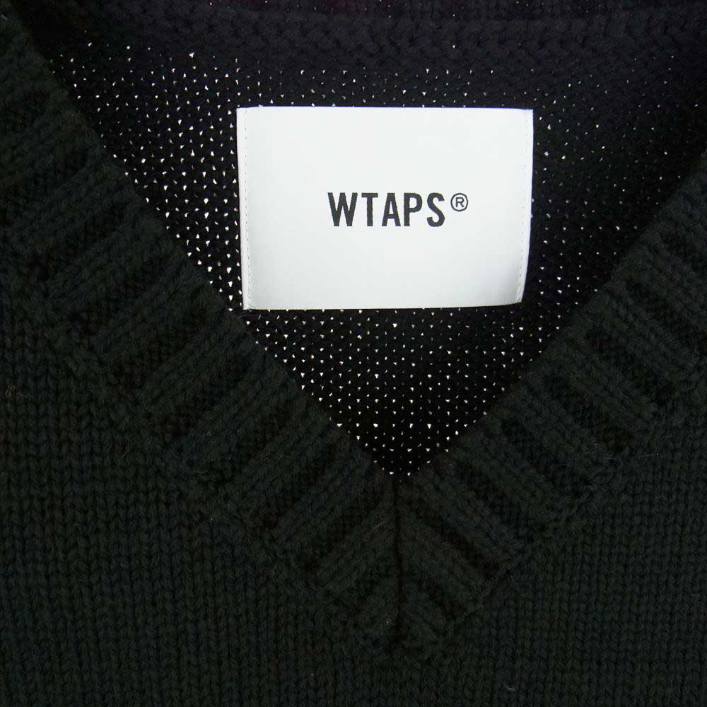 WTAPS ダブルタップス 22AW 222MADT-KNM01 DITCH VEST ニット ベスト ブラック系 X03【美品】【中古】