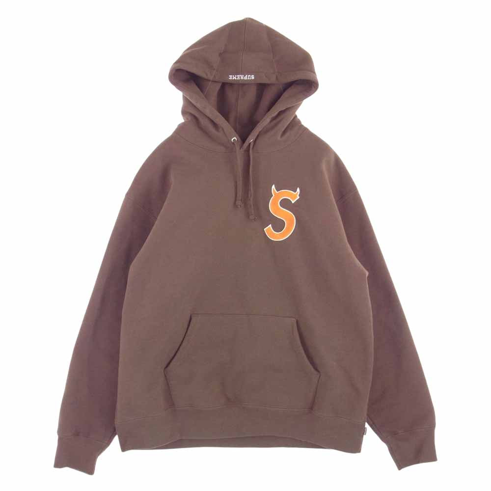 Supreme シュプリーム 22AW S Logo Hooded Sweatshirt ツノ Sロゴ フーデッド スウェットシャツ パーカー ブラウン系 L【中古】