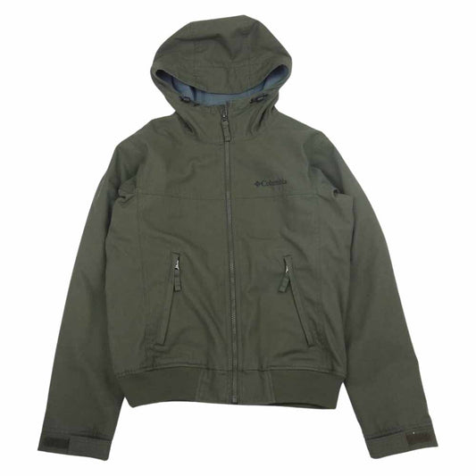 Columbia コロンビア 裏フリース フード付き コットン ジャケット カーキ系 S【中古】