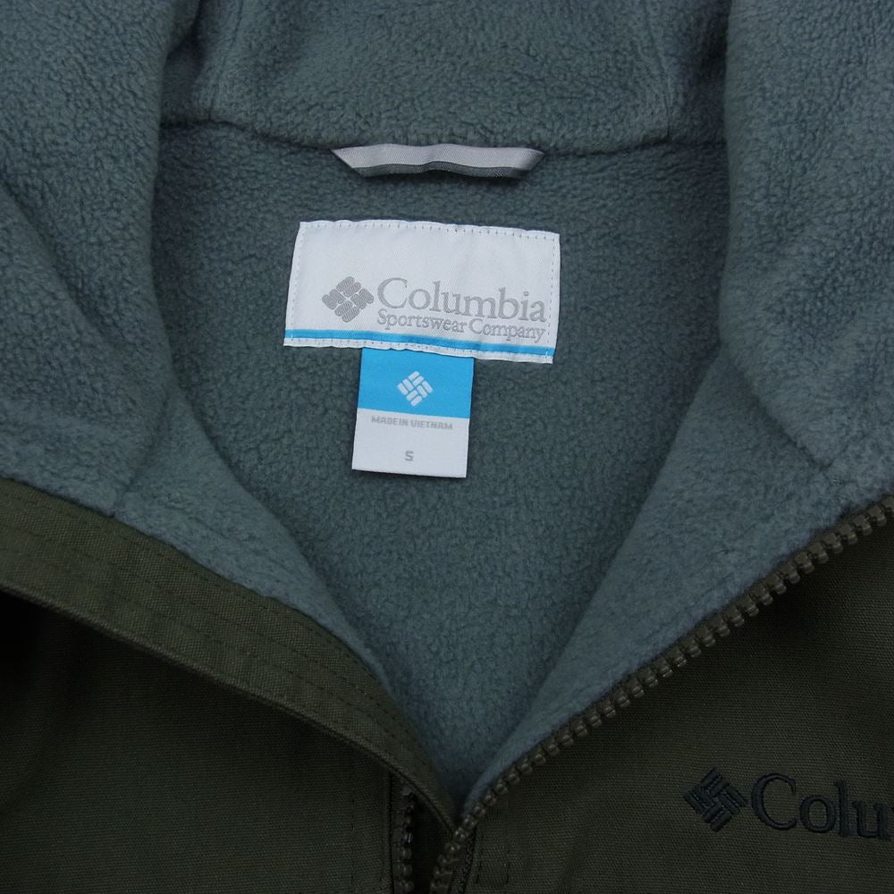 Columbia コロンビア 裏フリース フード付き コットン ジャケット カーキ系 S【中古】