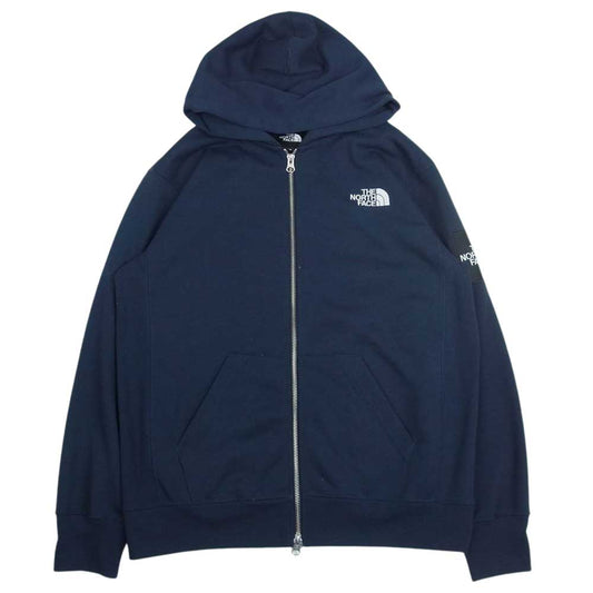 THE NORTH FACE ノースフェイス NT12037 SQUARE LOGO FULLZIP スクエアロゴ ジップ アップ スウェット パーカー ネイビー系 S【中古】