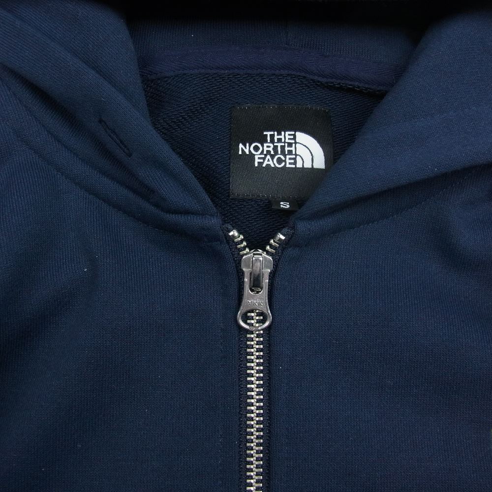 THE NORTH FACE ノースフェイス NT12037 SQUARE LOGO FULLZIP スクエアロゴ ジップ アップ スウェット パーカー ネイビー系 S【中古】