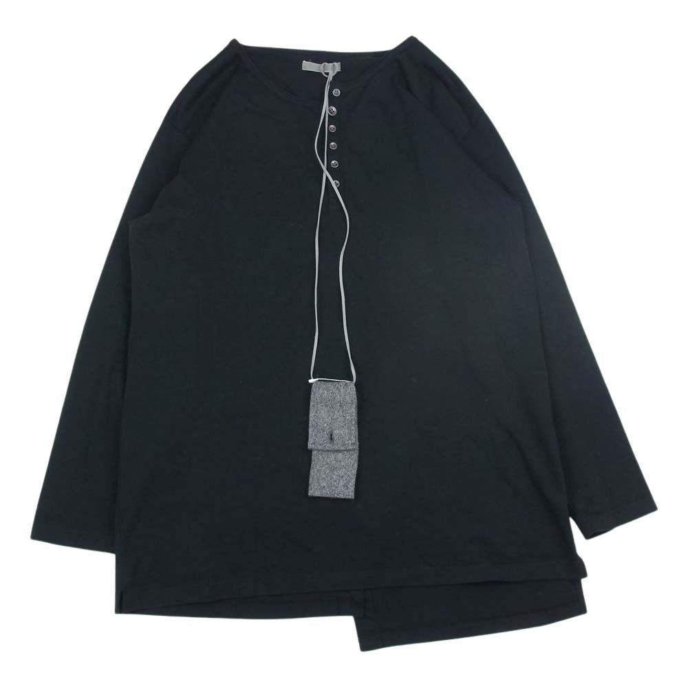 ネフォロジスト NGB-PO03 Heavy Plating Asymmetry Big Long-Sleeve ヘンリーネック 長袖 カットソー ブラック系 1【新古品】【未使用】【中古】
