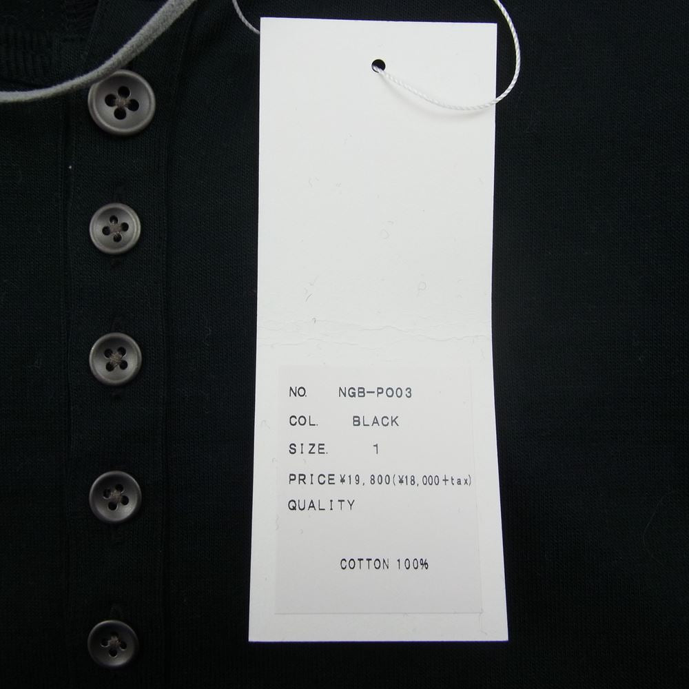 ネフォロジスト NGB-PO03 Heavy Plating Asymmetry Big Long-Sleeve ヘンリーネック 長袖 カットソー ブラック系 1【新古品】【未使用】【中古】