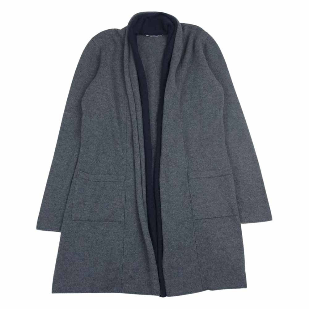 レリアン イタリア製 カシミヤ100％ ノーカラー ロング カーディガン グレー系 42【中古】