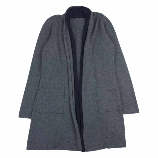 レリアン イタリア製 カシミヤ100％ ノーカラー ロング カーディガン グレー系 42【中古】