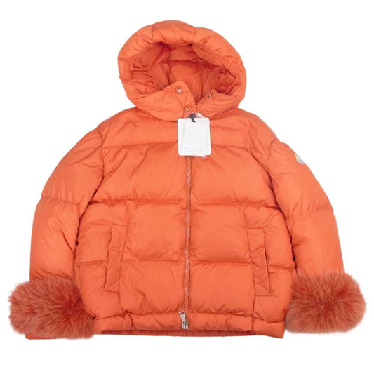 MONCLER モンクレール EFFRAIE エフェライ 袖フォックスファー フード付き ダウンジャケット オレンジ系 00【中古】