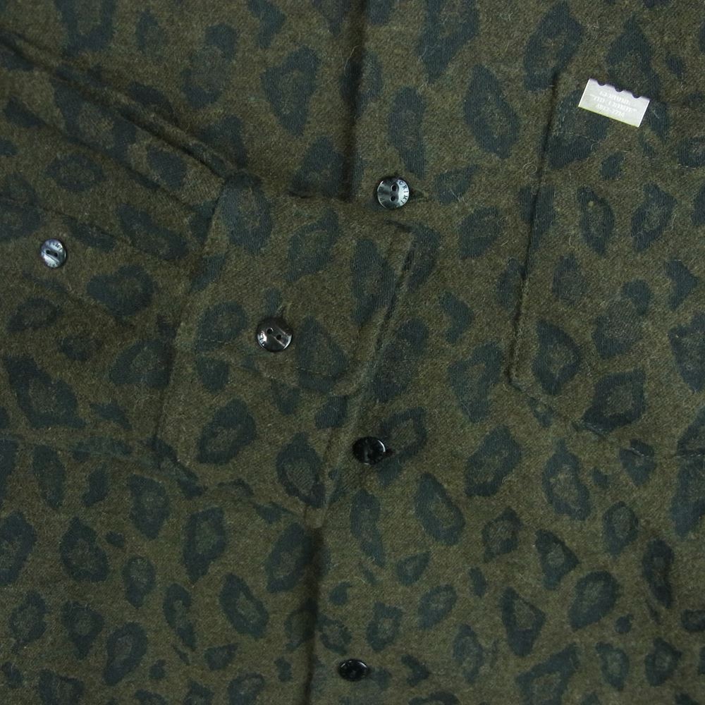 CRIMIE クライミー CR1-02L5-SL11 LEOPARDO WOOL SHIRT レオパード ウール 長袖 シャツ 中国製 モスグリーン系 L【中古】
