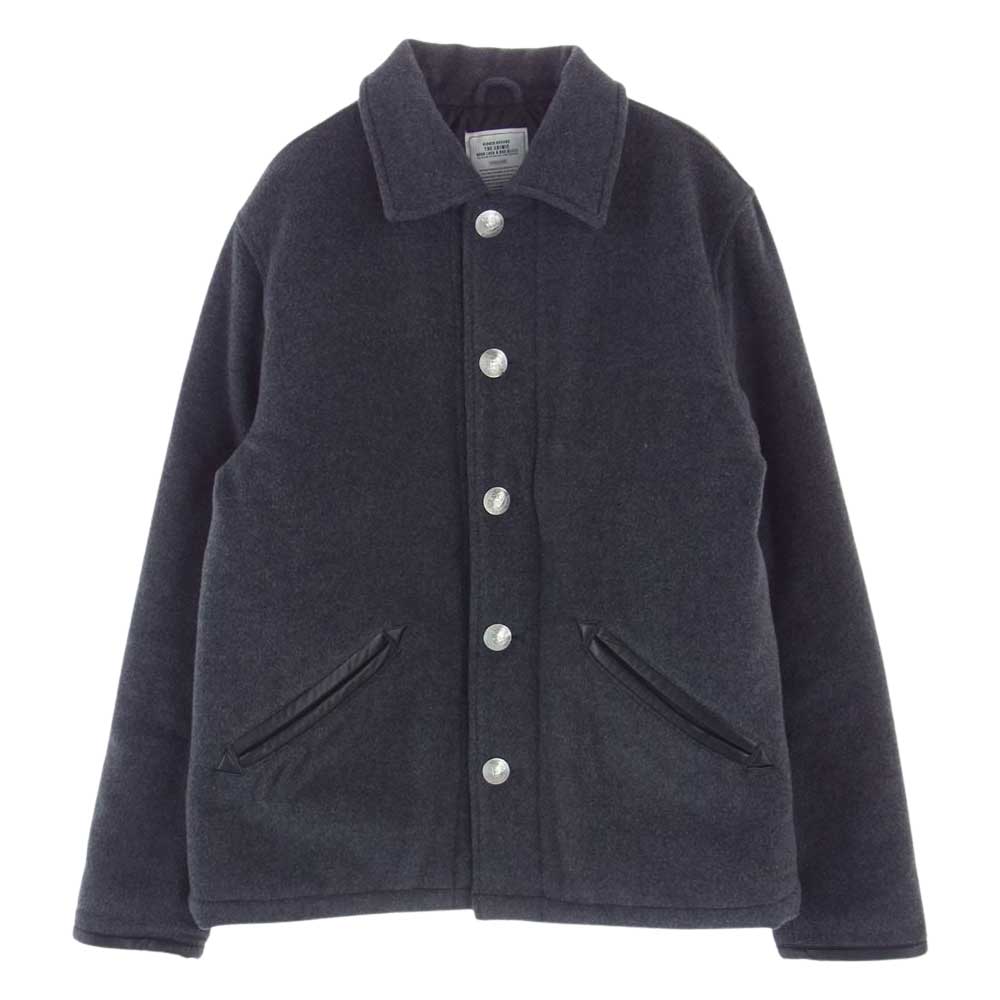 CRIMIE クライミー CONCHO MELTON JACKET レザー切替 コンチョ メルトン ジャケット グレー系 M【中古】