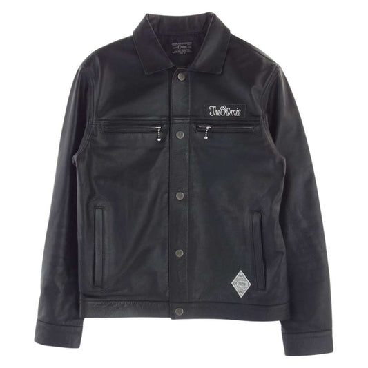 CRIMIE クライミー C1J5-JK16 GOLDMINE LEATHER ロゴレザーパッチ ゴールドマイン レザー ライダース ジャケット ブラック系 M【中古】