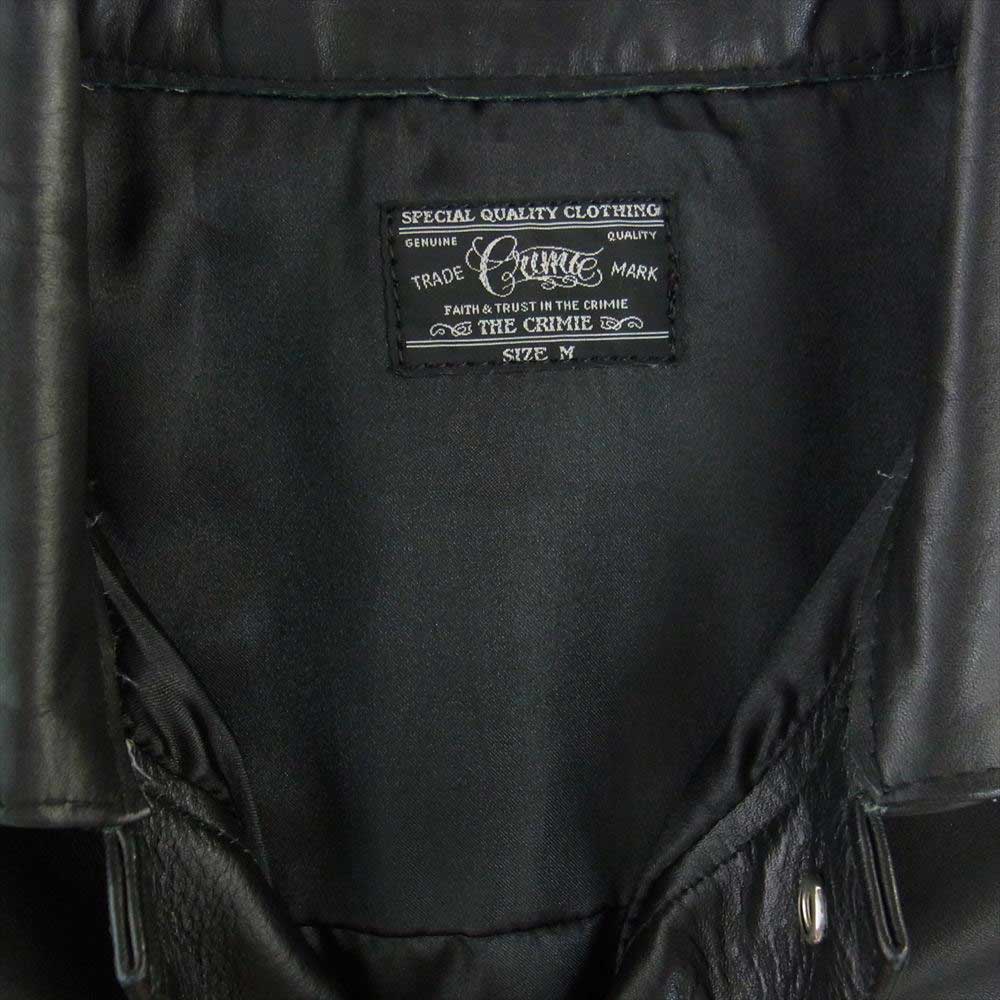 CRIMIE クライミー C1J5-JK16 GOLDMINE LEATHER ロゴレザーパッチ ゴールドマイン レザー ライダース ジャケット ブラック系 M【中古】