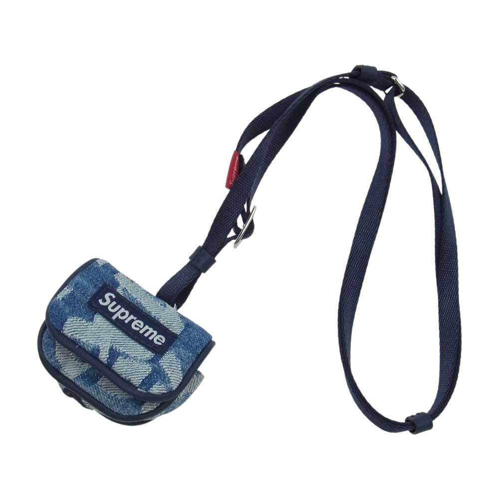 Supreme シュプリーム 22SS Fat Tip Jacquard Denim AirPod Case デニム ジャガードロゴ エアポッズ イヤホンケース インディゴブルー系【極上美品】【中古】