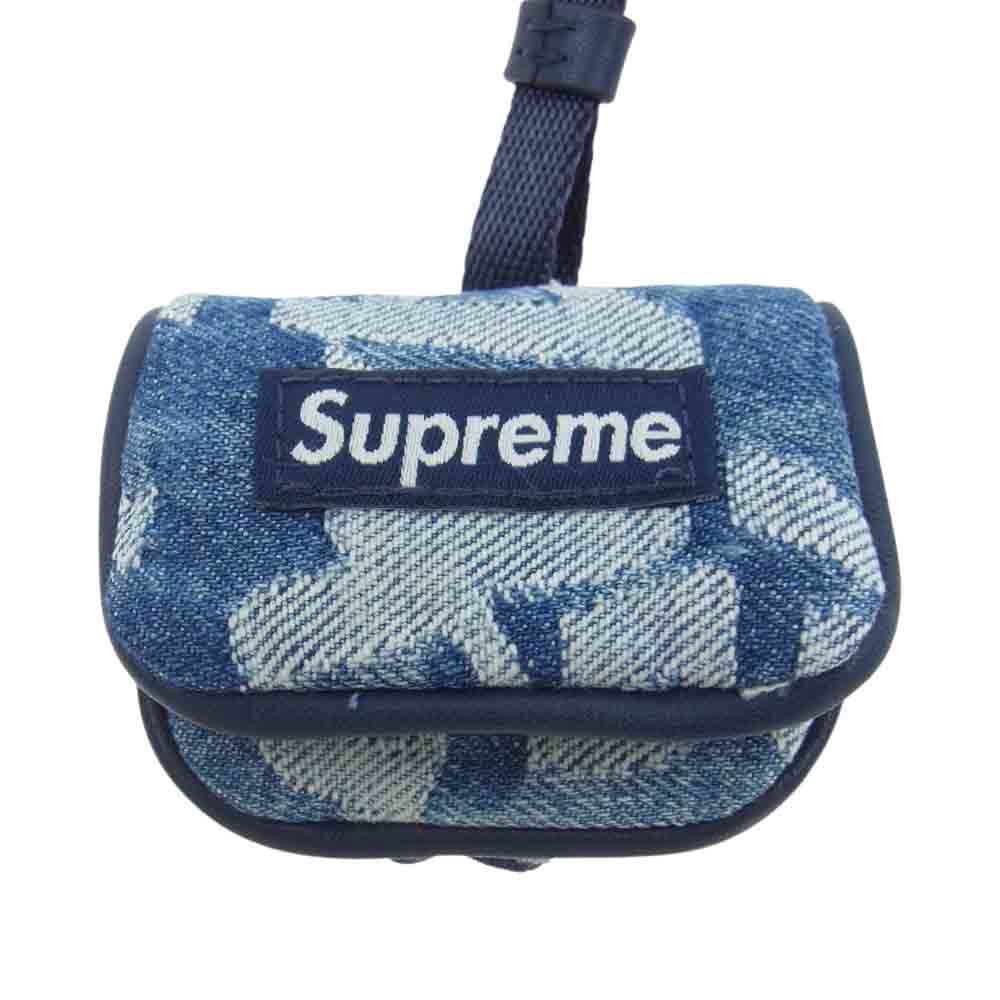 Supreme シュプリーム 22SS Fat Tip Jacquard Denim AirPod Case デニム ジャガードロゴ エアポッズ イヤホンケース インディゴブルー系【極上美品】【中古】