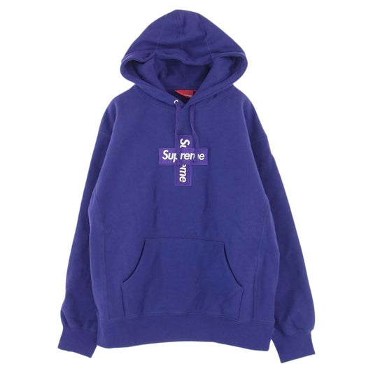 Supreme シュプリーム 20AW Cross Box Logo Hooded Sweatshirt クロスボックスロゴ パーカー フーディー パープル系 M【美品】【中古】