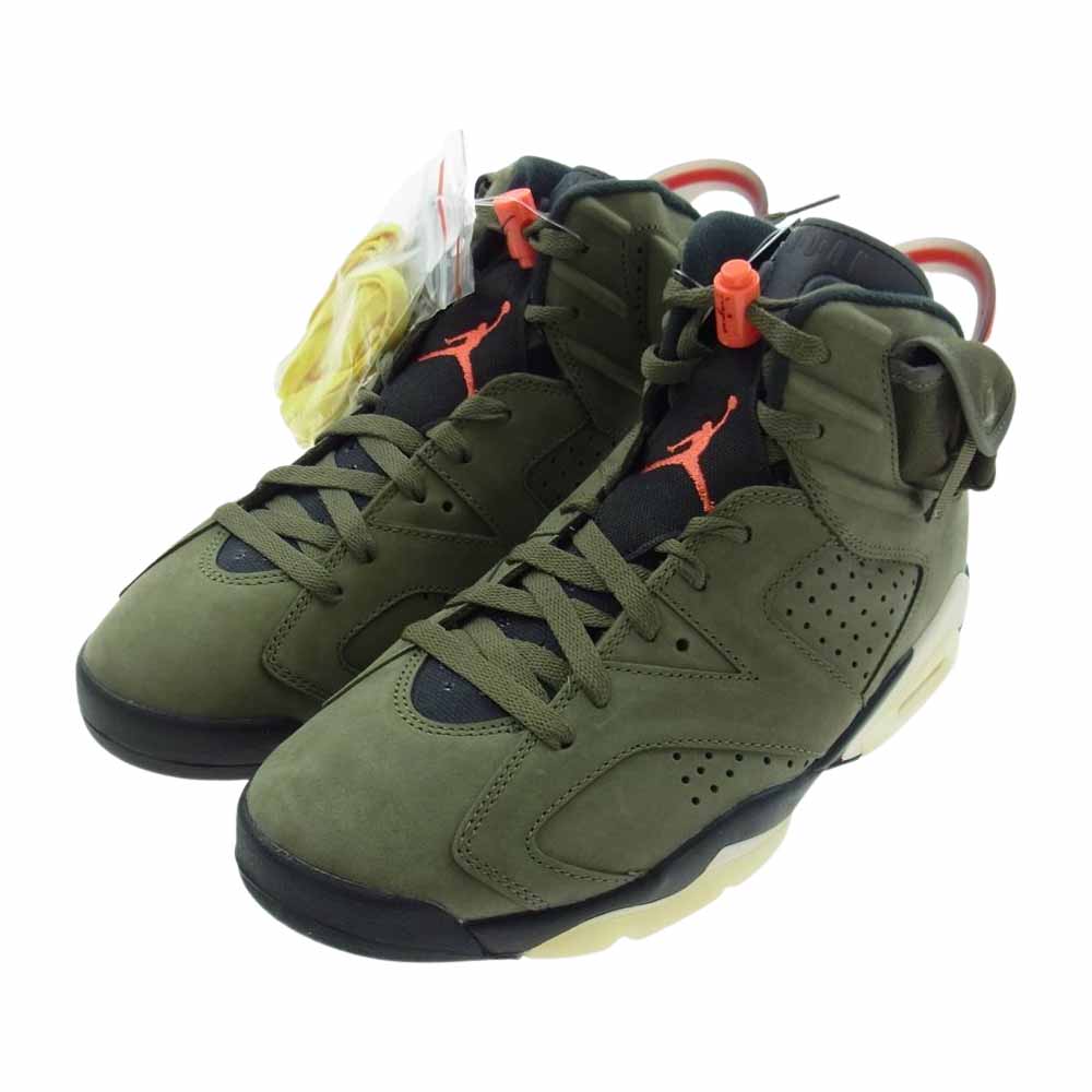 NIKE ナイキ CN1084-200 AIR JORDAN 6 AJ6 RETRO SP TRAVIS SCOTT トラヴィススコット エアジョーダン レトロ スニーカー モスグリーン系 26.5cm【美品】【中古】