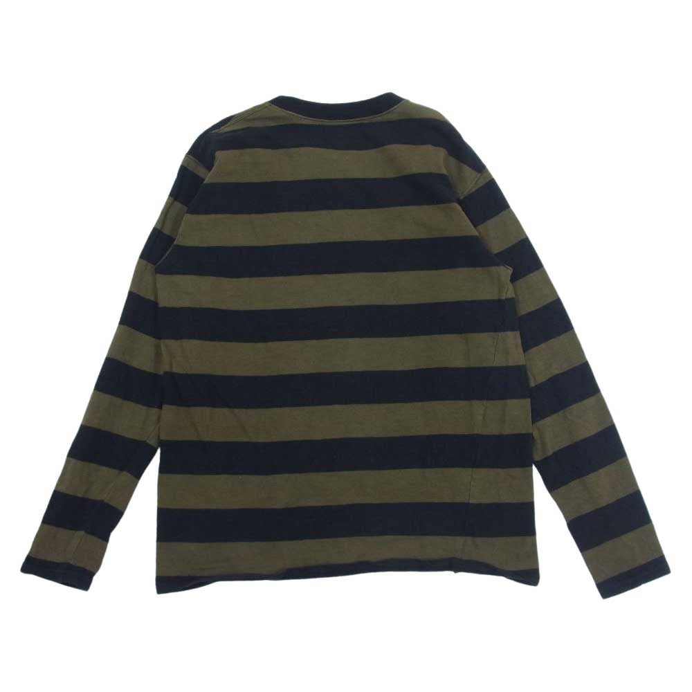 The REAL McCOY'S ザリアルマッコイズ BUCO ブコ STRIPE TEE L/S ストライプ ロング Tシャツ ロンT ボーダー カットソー カーキ系 ブラック系 M【中古】