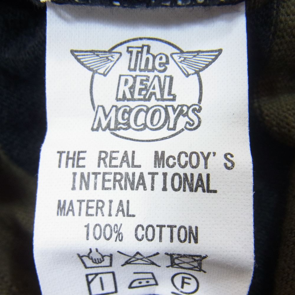 The REAL McCOY'S ザリアルマッコイズ BUCO ブコ STRIPE TEE L/S ストライプ ロング Tシャツ ロンT ボーダー カットソー カーキ系 ブラック系 M【中古】