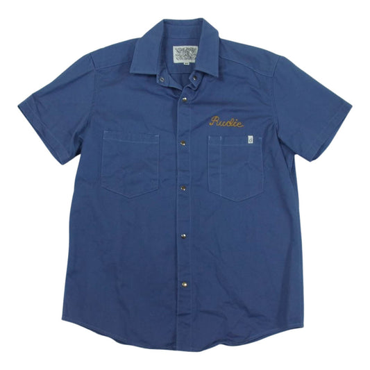 シップジョン Jerry Shirt ジェリー シャツ ツイル ワーク シャツ ネイビー系 M【中古】