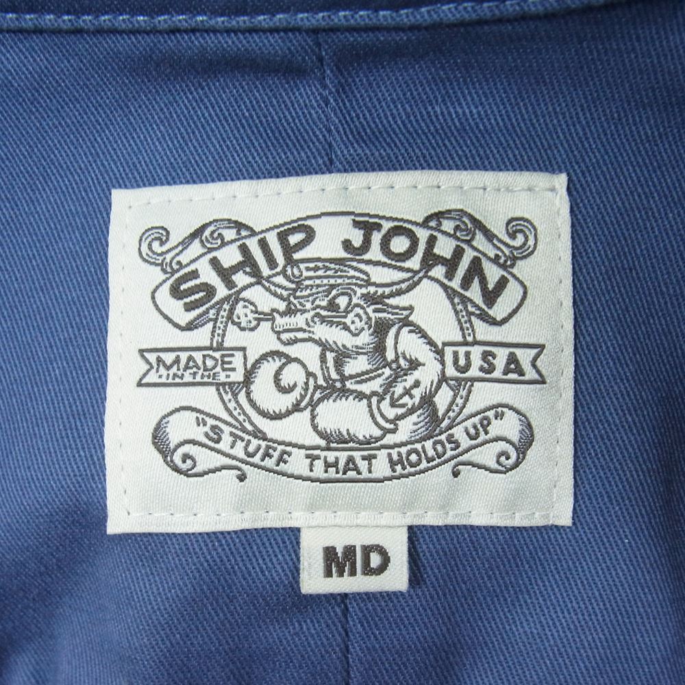 シップジョン Jerry Shirt ジェリー シャツ ツイル ワーク シャツ ネイビー系 M【中古】