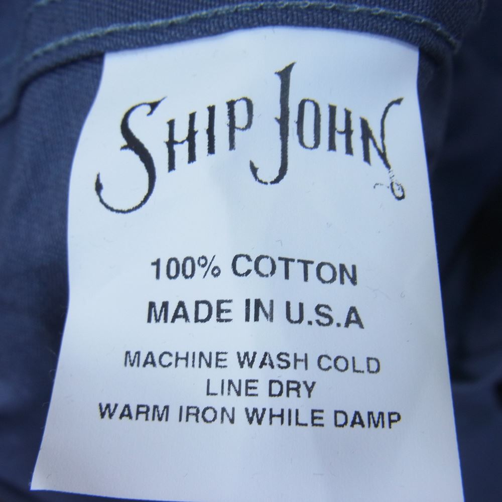 シップジョン Jerry Shirt ジェリー シャツ ツイル ソリッドブラス スナップボタン ワーク シャツ ネイビー系 M【中古】