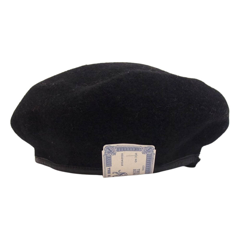 ドッグアンドコー レザーパイピング ウール ベレー帽 帽子 ブラック系 40【新古品】【未使用】【中古】