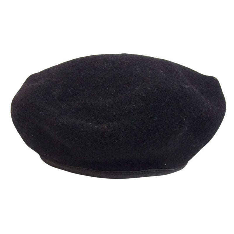 ドッグアンドコー レザーパイピング ウール ベレー帽 帽子 ブラック系 40【新古品】【未使用】【中古】