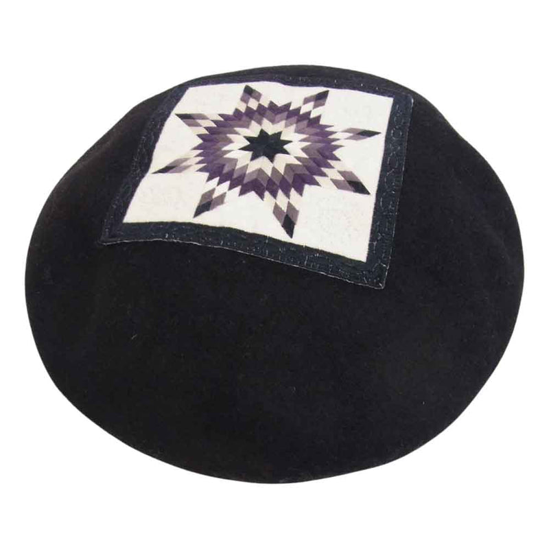ドッグアンドコー AMISH BERET キルトワッペン ベレー帽 帽子 ブラック系 ONE【新古品】【未使用】【中古】