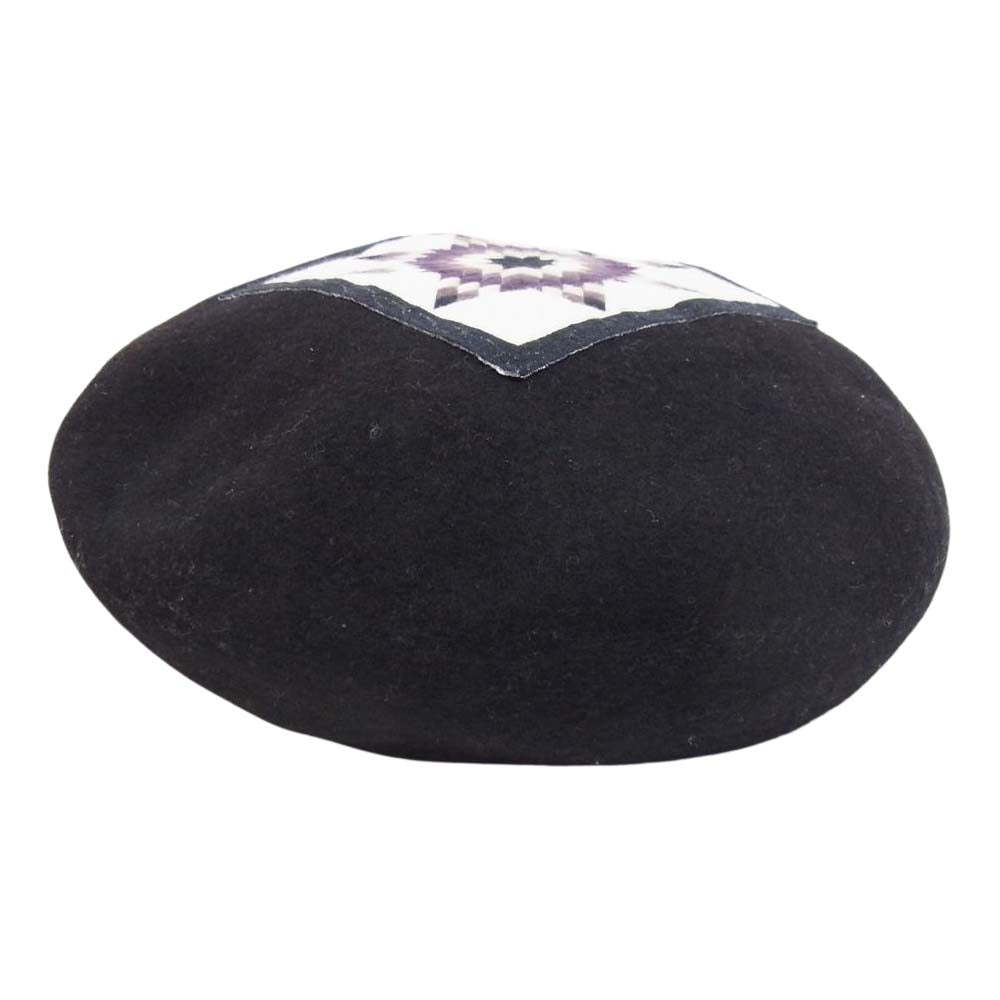 ドッグアンドコー AMISH BERET キルトワッペン ベレー帽 帽子 ブラック系 ONE【新古品】【未使用】【中古】